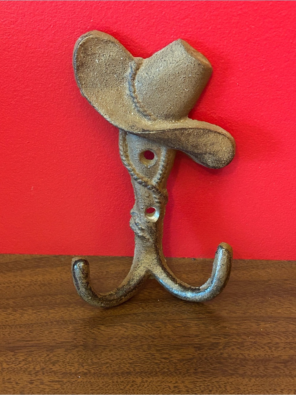Rustic Cowboy Hat Cast Iron Wall Hook